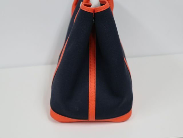 Hermes HERMES Garden Party 36 PM Tote Bag Negonda Toile Military Navy Orange X