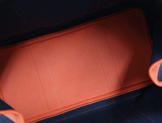 Hermes HERMES Garden Party 36 PM Tote Bag Negonda Toile Military Navy Orange X