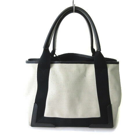[Used] Balenciaga Navy CABAS Navy Hippo Small Handbag Tote Bag Canvas Black