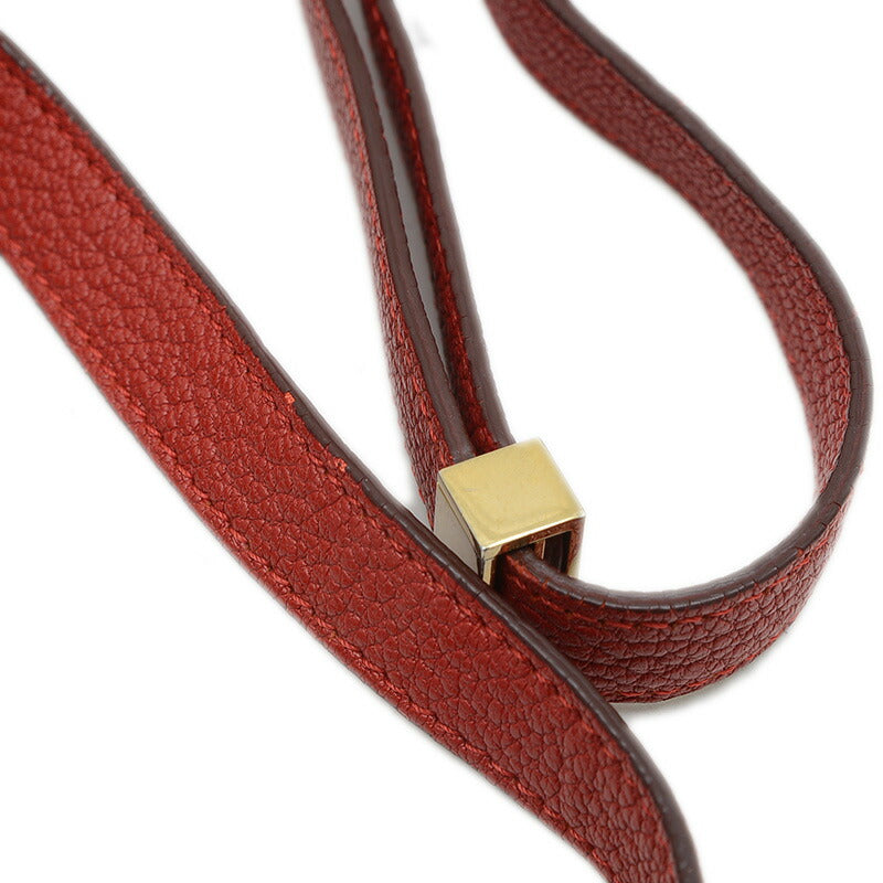 Celine Classic Box Shoulder Bag Red Gold Hardware [Used] BP [Free Shipping]