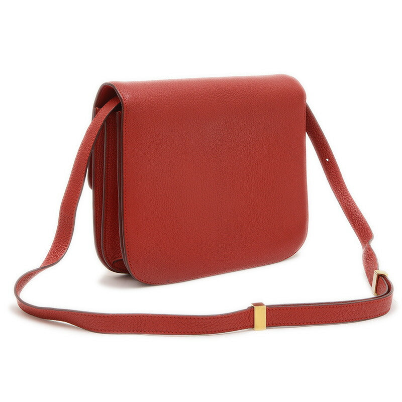 Celine Classic Box Shoulder Bag Red Gold Hardware [Used] BP [Free Shipping]