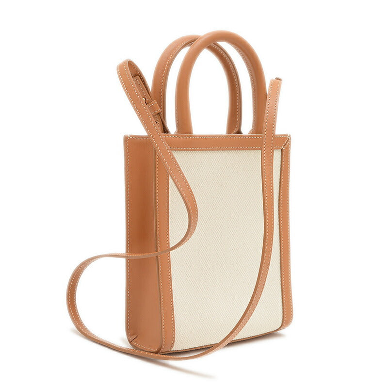 [Unused] Celine Mini Vertical Hippo 2WAY Bag Canvas Natural 193302BNZ.02NT