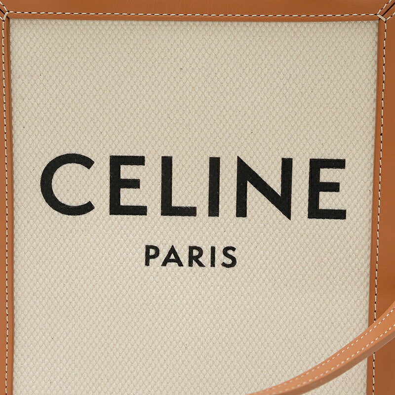 [Unused] Celine Mini Vertical Hippo 2WAY Bag Canvas Natural 193302BNZ.02NT