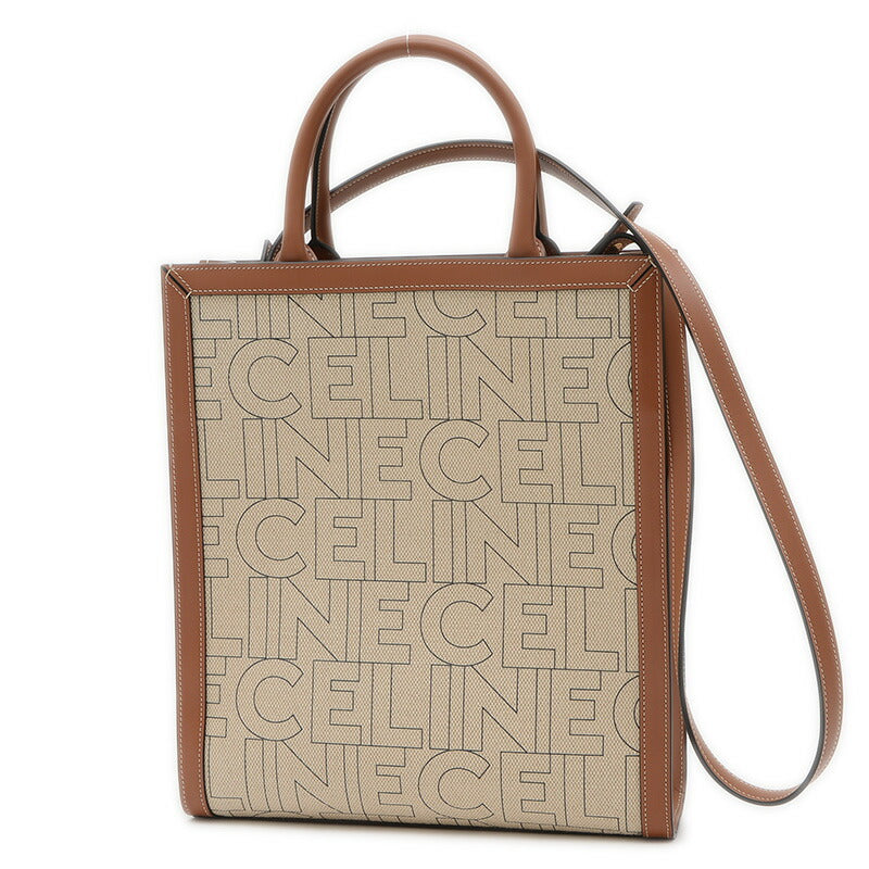 Celine Vertical Hippo 2WAY Bag Small Canvas White 192082ERN [Used] BP [Free