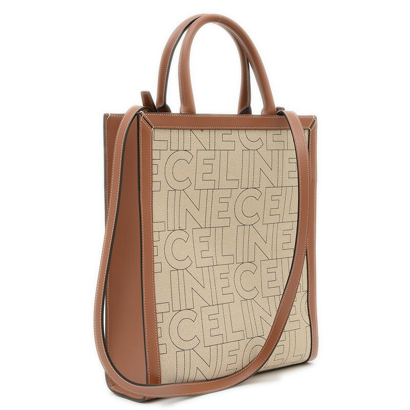 Celine Vertical Hippo 2WAY Bag Small Canvas White 192082ERN [Used] BP [Free