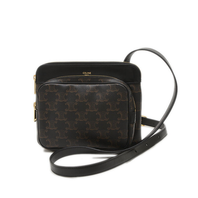 Celine Triomphe Shoulder Bag Black 194282CAA [Used] BP [Free Shipping]