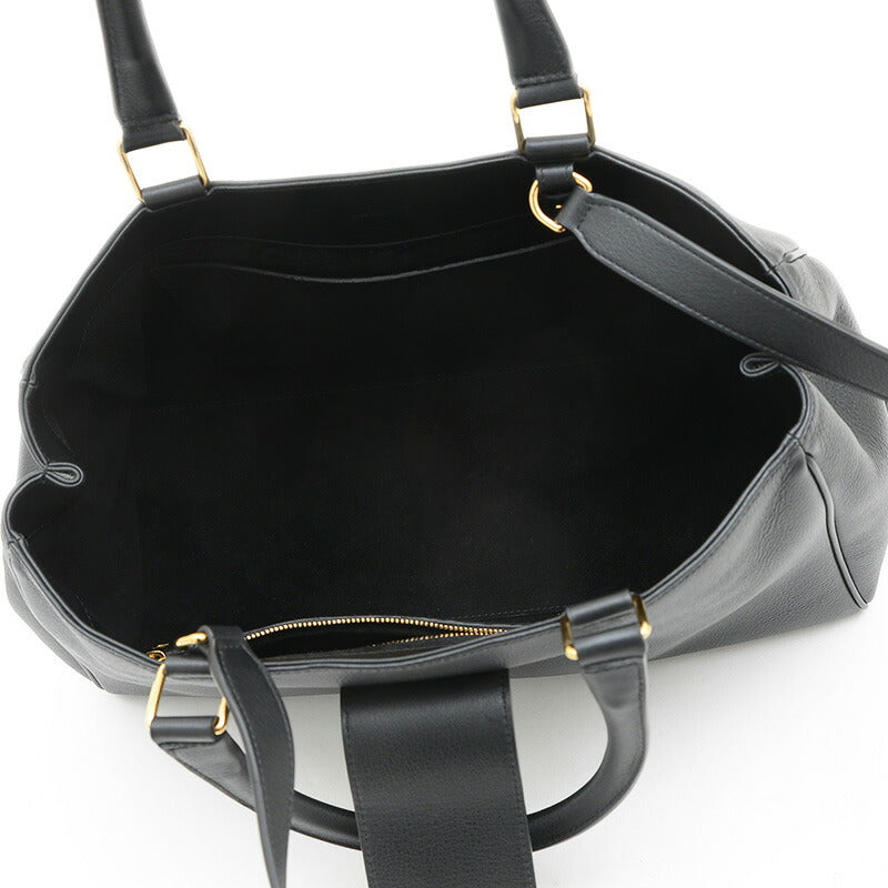 Celine Medium Apollinine 2WAY Bag Leather Black 114963 [Used] BP [Free