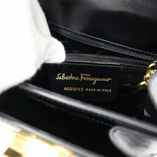 Salvatore Ferragamo AQ212193 Leather Gancini 2-way Shoulder Top Handle Bag