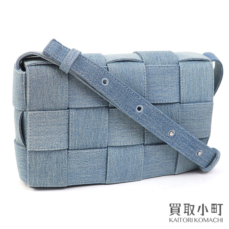[Good condition] Bottega VENETA Cassette Denim Shoulder Bag Blue Crossbody