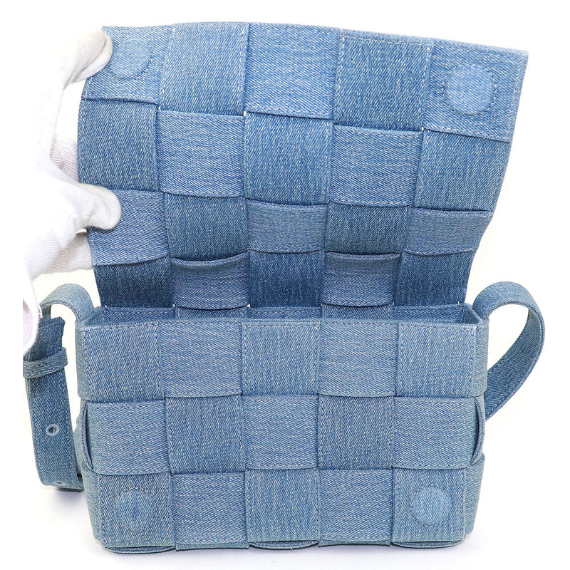 [Good condition] Bottega VENETA Cassette Denim Shoulder Bag Blue Crossbody