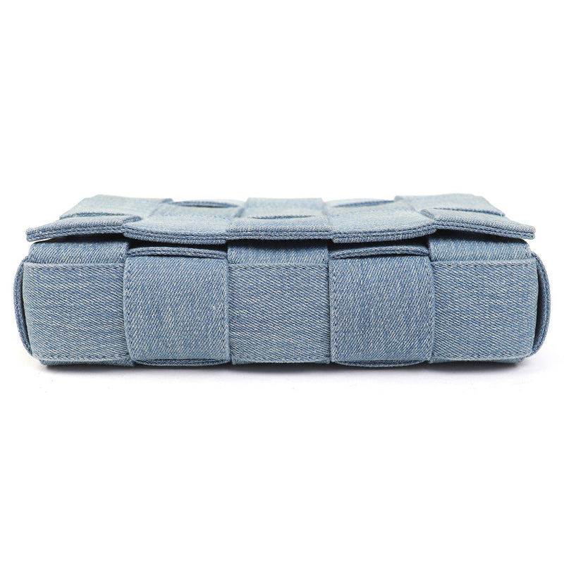 [Good condition] Bottega VENETA Cassette Denim Shoulder Bag Blue Crossbody