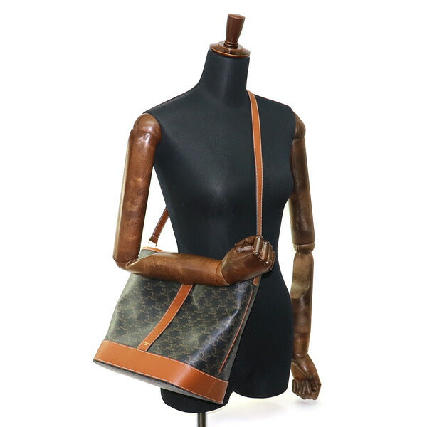 [Good condition] CELINE Medium bucket Triomphe canvas Tan Crossbody carry