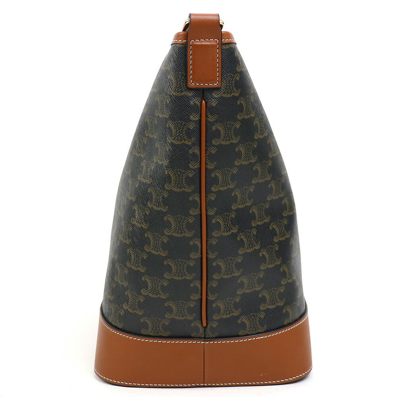 [Good condition] CELINE Medium bucket Triomphe canvas Tan Crossbody carry