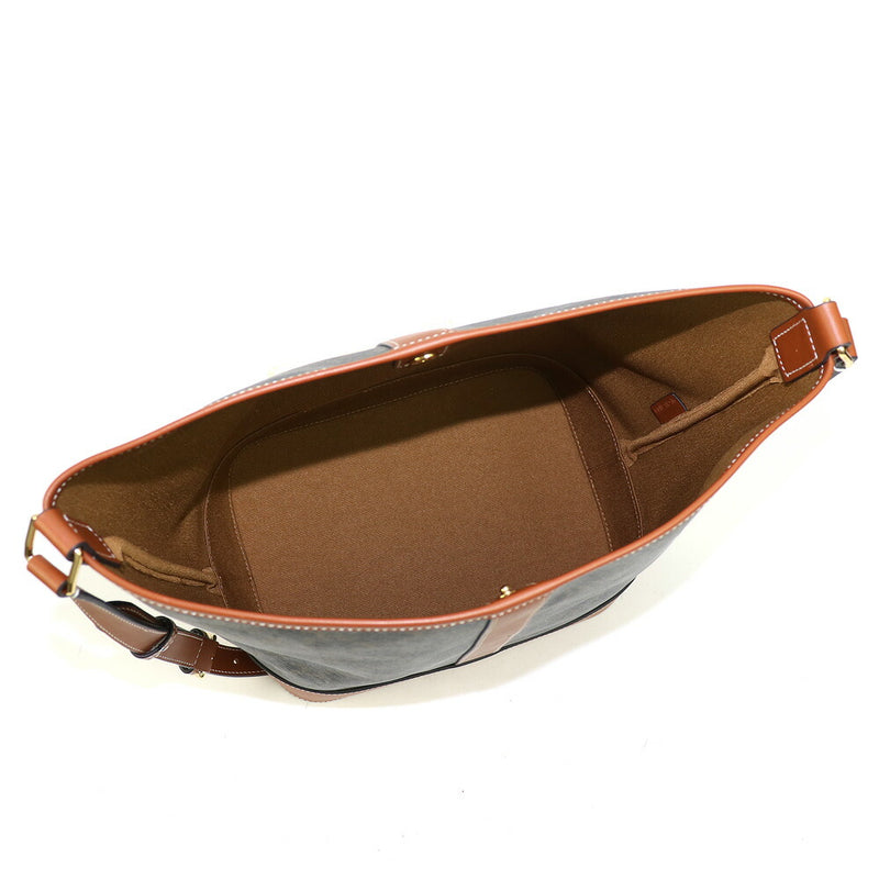 [Good condition] CELINE Medium bucket Triomphe canvas Tan Crossbody carry