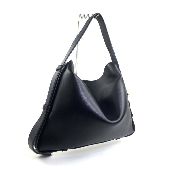BOTTEGA VENETA Cradle Small Leather Triangle Hand Shoulder Bag 680057 Black