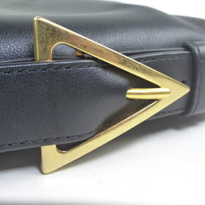 BOTTEGA VENETA Cradle Small Leather Triangle Hand Shoulder Bag 680057 Black