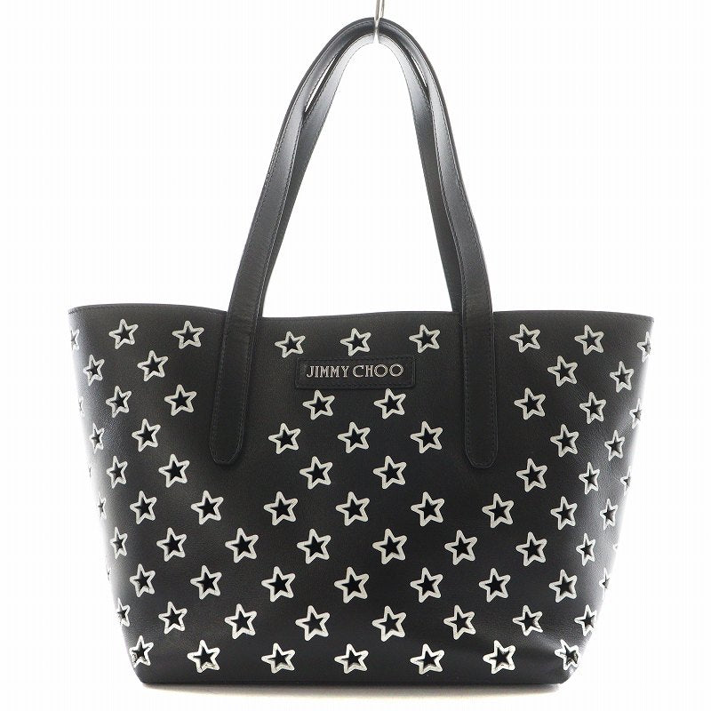Jimmy Choo JIMMY CHOO Sofia S Tote Bag Handbag Star Star Punched Leather Black