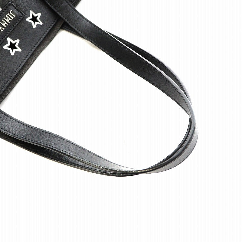 Jimmy Choo JIMMY CHOO Sofia S Tote Bag Handbag Star Star Punched Leather Black