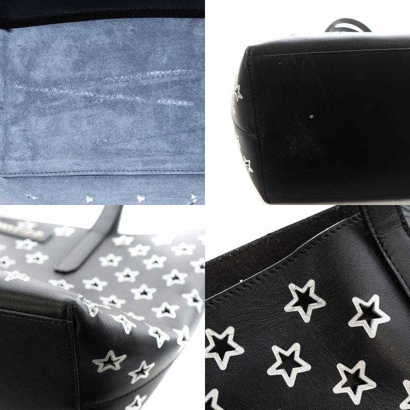 Jimmy Choo JIMMY CHOO Sofia S Tote Bag Handbag Star Star Punched Leather Black