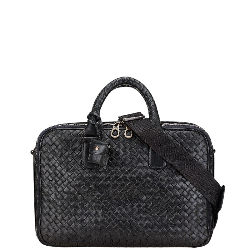 Bottega Veneta Intrecciato Handbag Shoulder Bag 2WAY Black Leather Women's