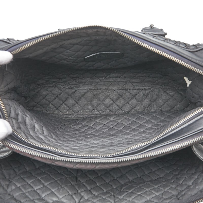 Bottega Veneta Intrecciato Handbag Shoulder Bag 2WAY Black Leather Women's