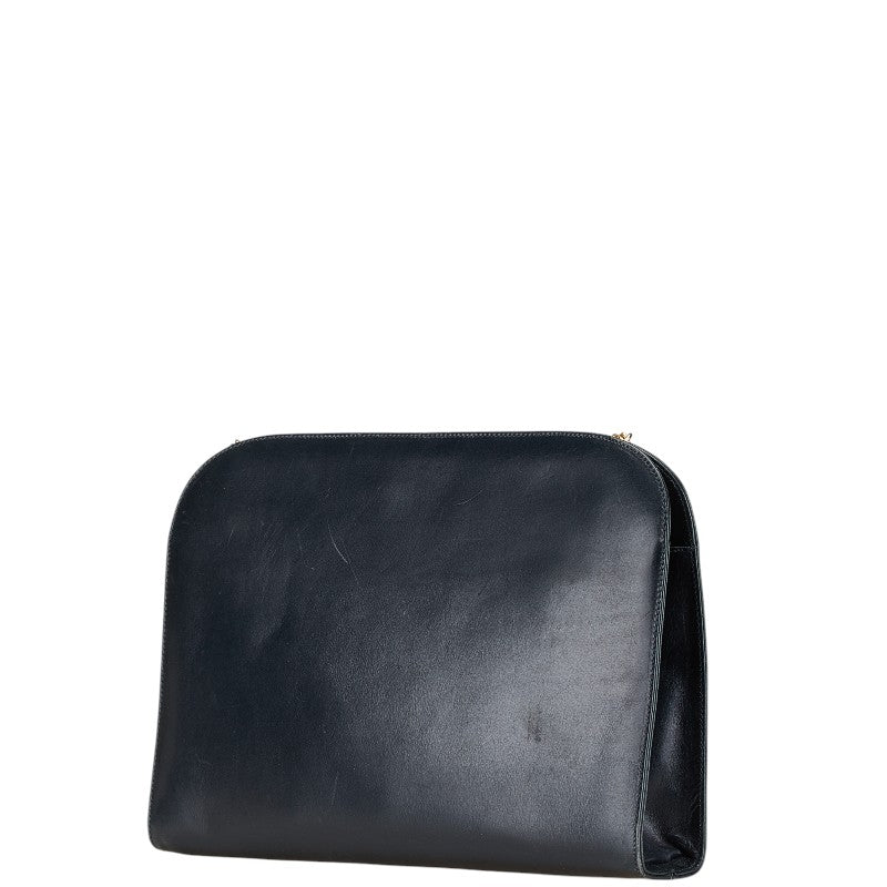 Salvatore Ferragamo Gancini Chain Crossbody Shoulder Bag P21 0587 Navy Leather