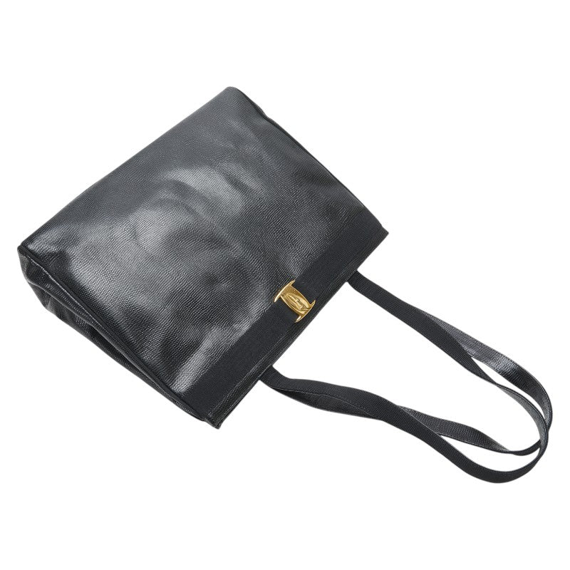 Salvatore Ferragamo Vara Tote Bag Shoulder Bag BK-21 2530 Black Leather Women's