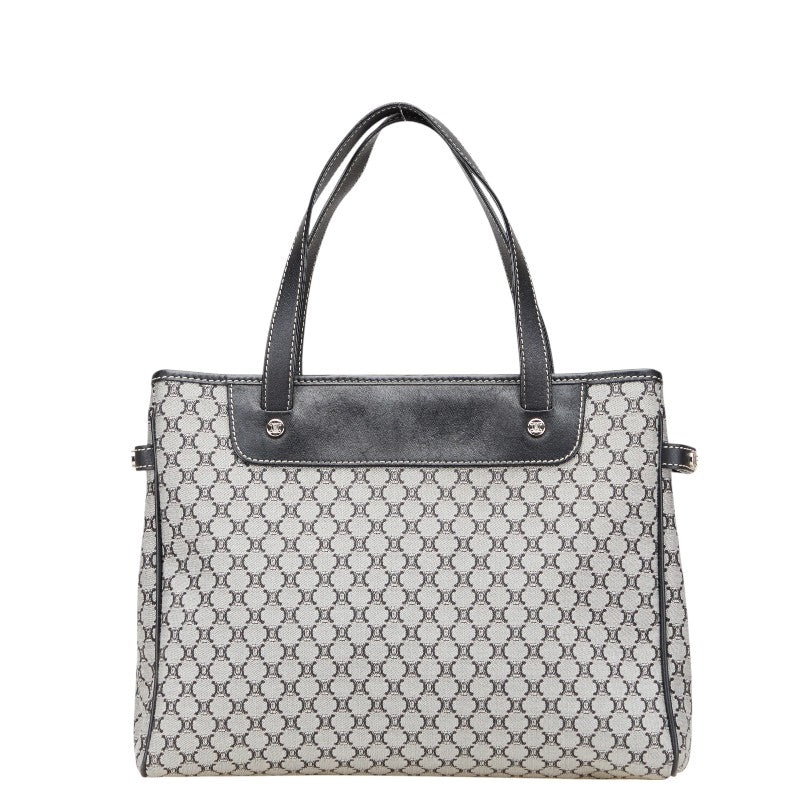 Celine Macadam Handbag Tote Bag Gray Black Canvas Leather Women's CELINE [Used]