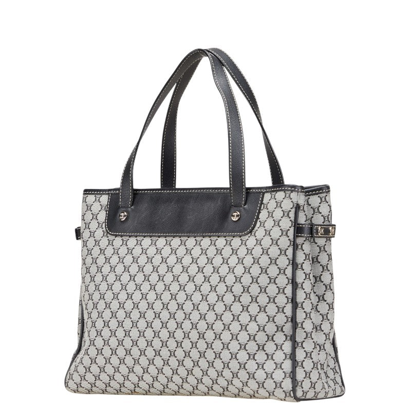 Celine Macadam Handbag Tote Bag Gray Black Canvas Leather Women's CELINE [Used]