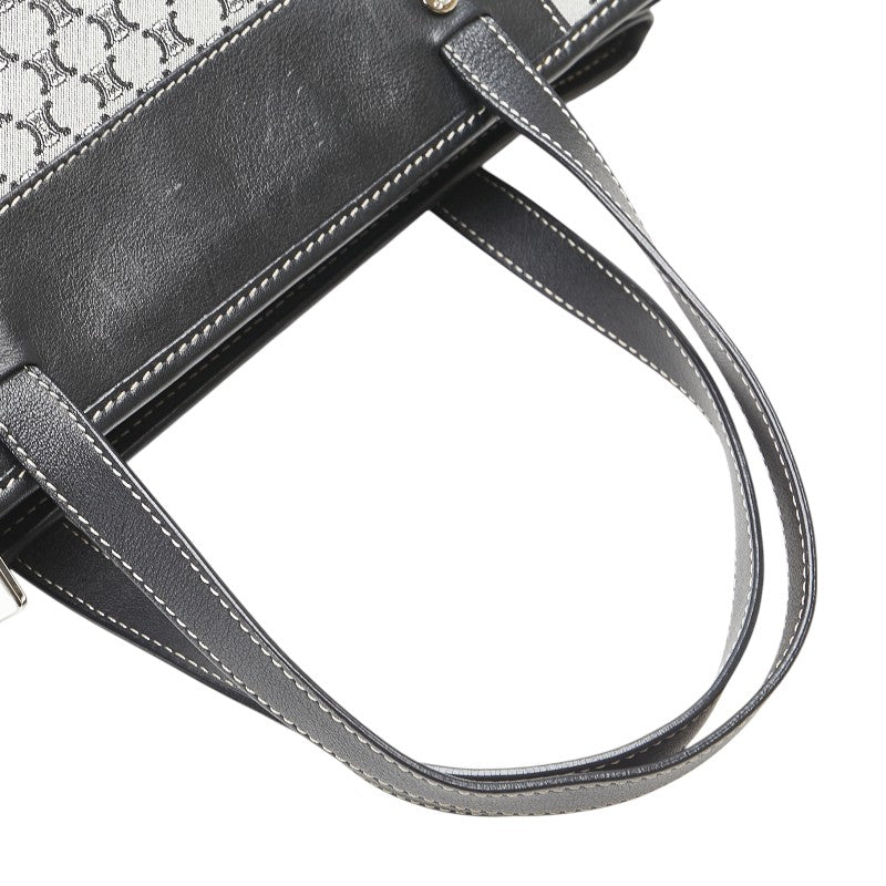 Celine Macadam Handbag Tote Bag Gray Black Canvas Leather Women's CELINE [Used]