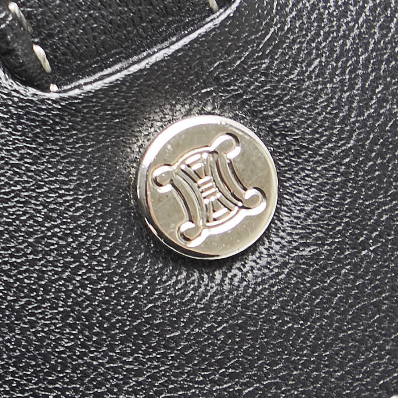 Celine Macadam Handbag Tote Bag Gray Black Canvas Leather Women's CELINE [Used]