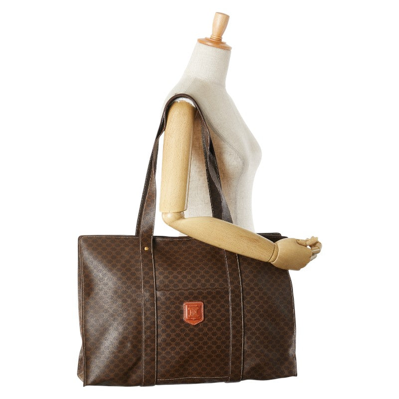 Celine Macadam Tote Bag Brown PVC Leather Women's CELINE [Used]