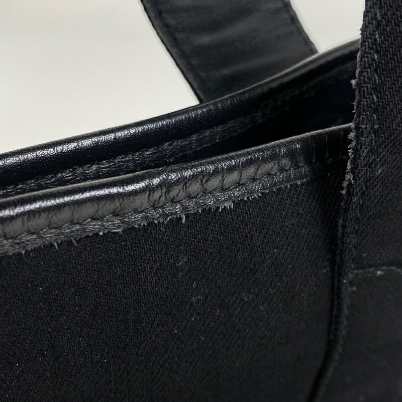 Balenciaga Navy Small Cabas Handbag Logo Tote Bag Canvas Black 339933 Women's