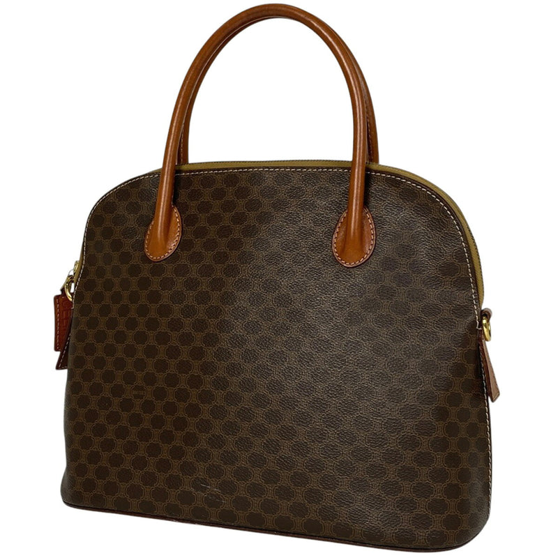 CELINE Macadam pattern handbag 2WAY shoulder bag handbag coated canvas brown