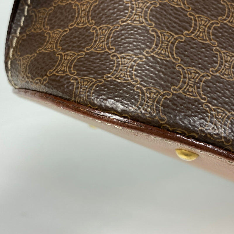 CELINE Macadam pattern handbag 2WAY shoulder bag handbag coated canvas brown