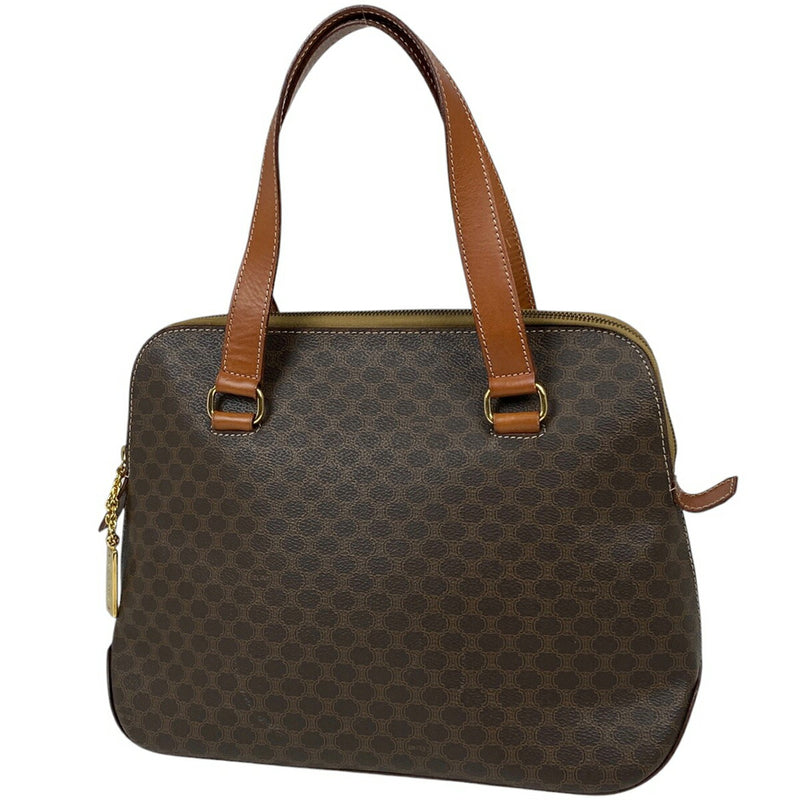 [Clearance Sale] Celine Macadam Pattern Handbag Tote Bag Coated Canvas Brown