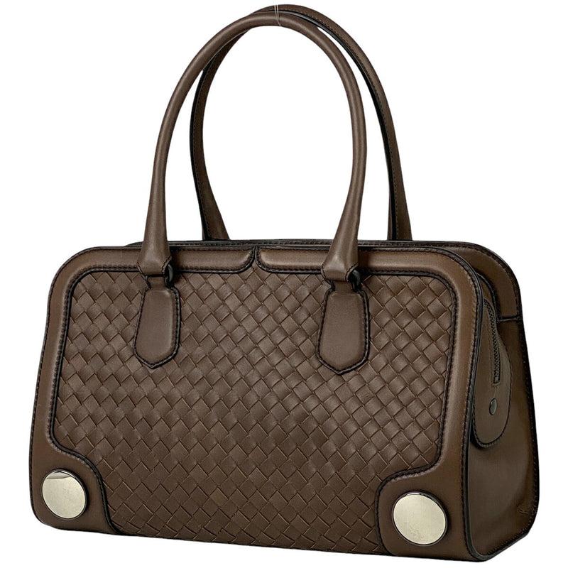 BOTTEGAVENETA Intrecciato Handbag Nappa Braided Handbag Leather Brown Women's