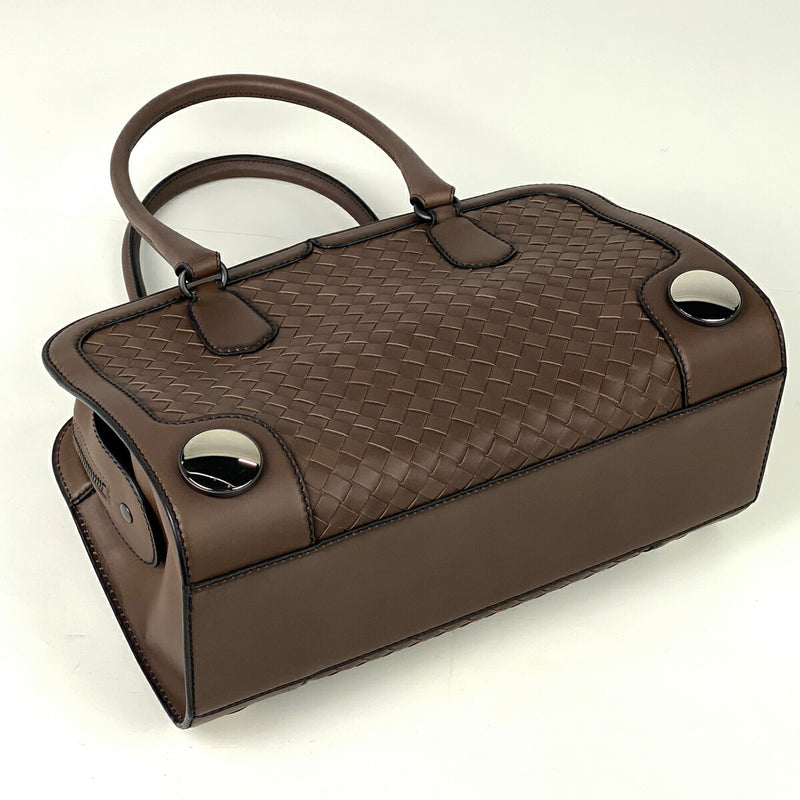 BOTTEGAVENETA Intrecciato Handbag Nappa Braided Handbag Leather Brown Women's