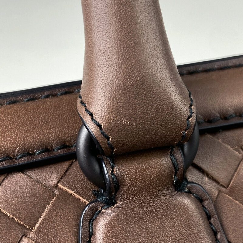 BOTTEGAVENETA Intrecciato Handbag Nappa Braided Handbag Leather Brown Women's
