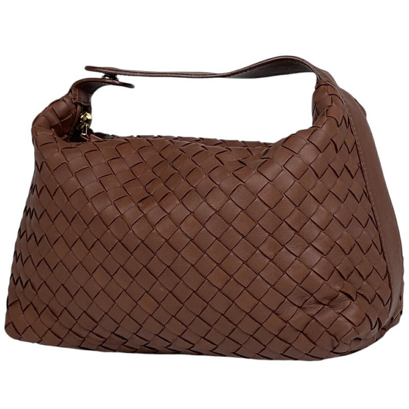 BOTTEGAVENETA Intrecciato Handbag One Shoulder Pouch Handbag Leather Brown