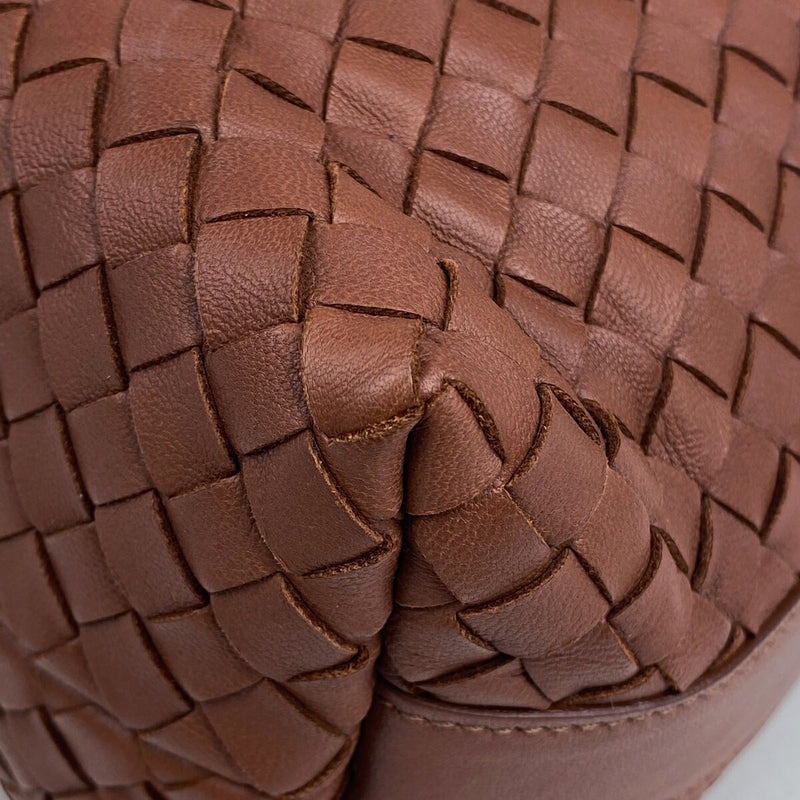 BOTTEGAVENETA Intrecciato Handbag One Shoulder Pouch Handbag Leather Brown