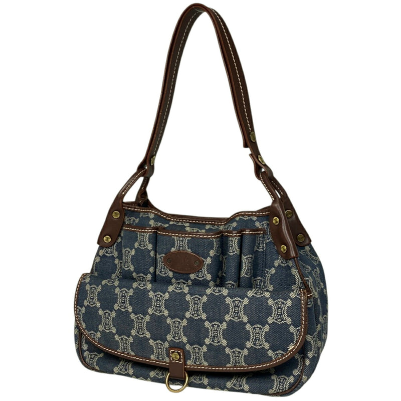 CELINE Paris Macadam Shoulder Bag One Shoulder Handbag Shoulder Bag Denim Blue