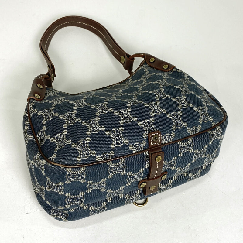 CELINE Paris Macadam Shoulder Bag One Shoulder Handbag Shoulder Bag Denim Blue