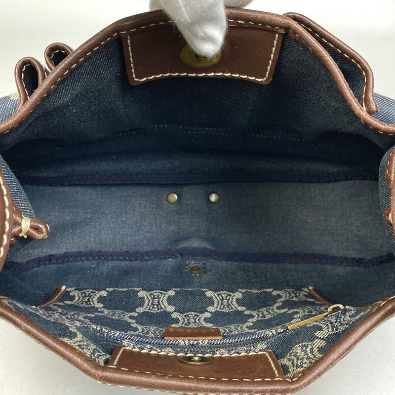 CELINE Paris Macadam Shoulder Bag One Shoulder Handbag Shoulder Bag Denim Blue