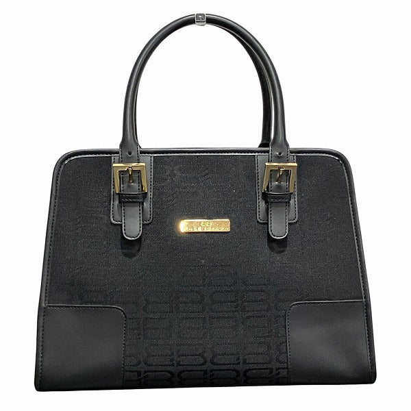 Balenciaga BB All-over Pattern Black Canvas x Leather Bag Tote Bag Women's Good