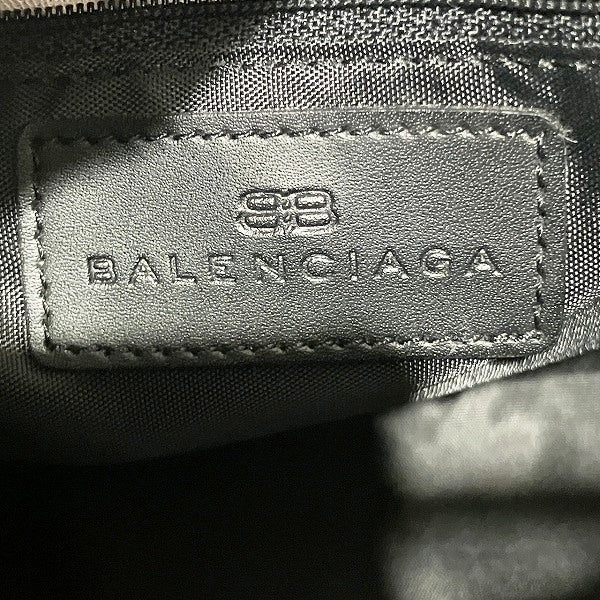 Balenciaga BB All-over Pattern Black Canvas x Leather Bag Tote Bag Women's Good