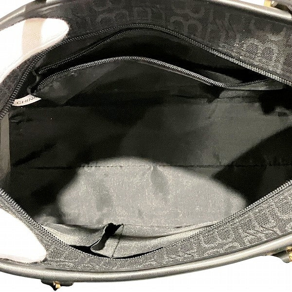 Balenciaga BB All-over Pattern Black Canvas x Leather Bag Tote Bag Women's Good