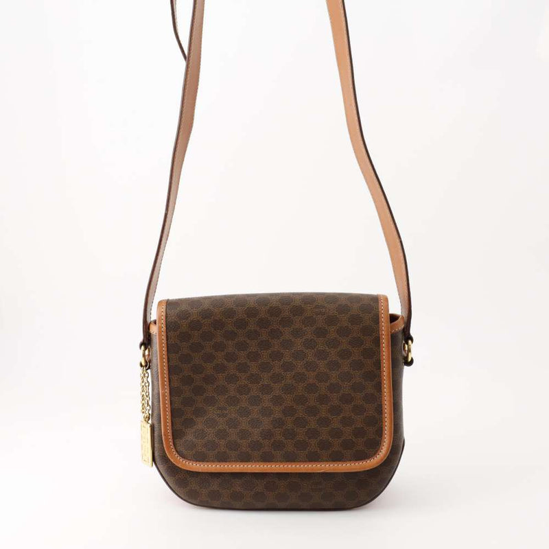 Celine Shoulder Bag Macadam Leather Charm CELINE Vintage Brown Bag [Security