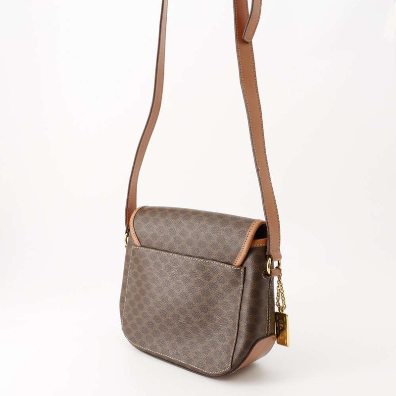 Celine Shoulder Bag Macadam Leather Charm CELINE Vintage Brown Bag [Security