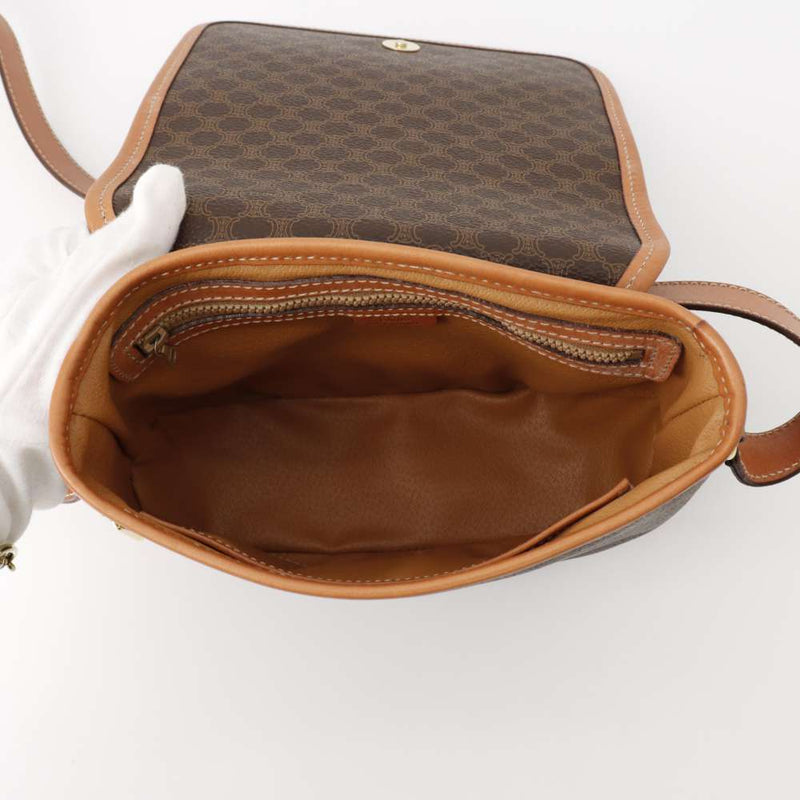 Celine Shoulder Bag Macadam Leather Charm CELINE Vintage Brown Bag [Security